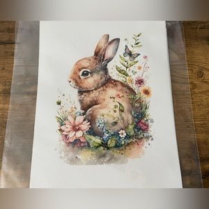 Bunny Rabbit Watercolor Art Print